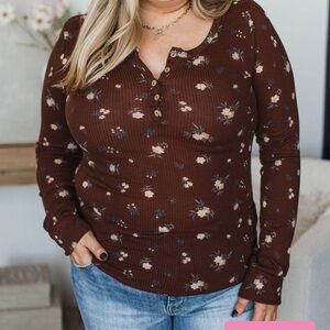 Floral Brown Women's Top